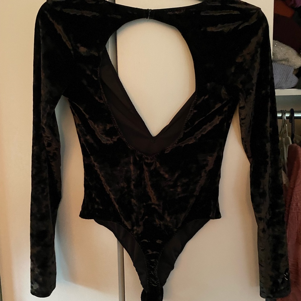 Victoria’s Secret Deep V sexy velvet long sleeve top